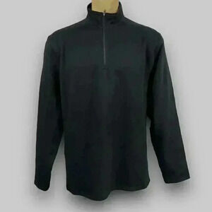 Arrow Men’s Quarter Zip Mock Neck Pullover Sweatshirt S & M Black Long Sleeve